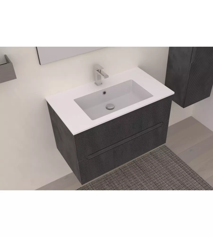 MOBILE BAGNO "CANALETTO" GRIGIO, 80 CM